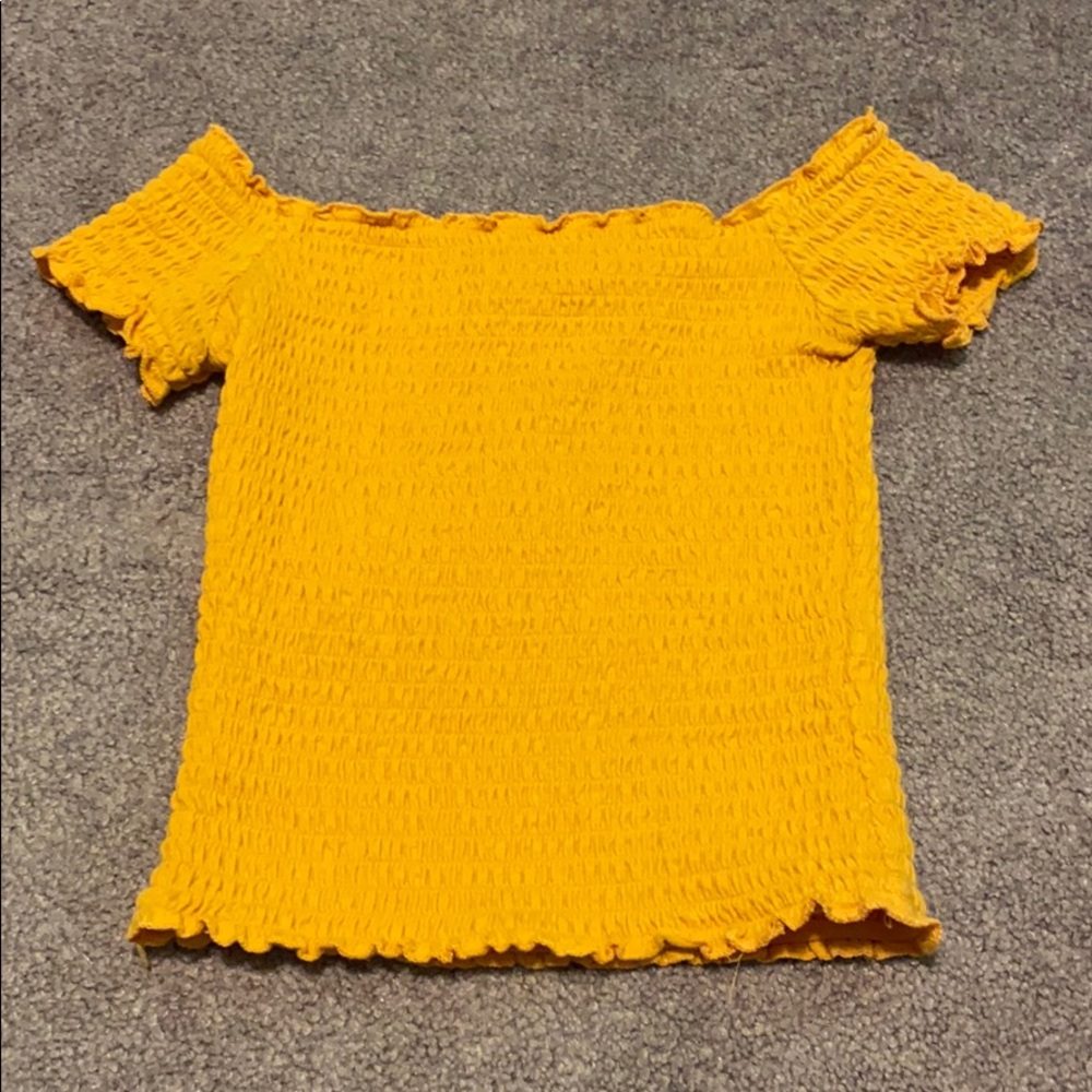 Yellow Hollister Off The Shoulder Top